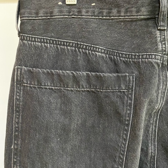 American Eagle Super High Rise Baggy Wide Leg Jeans Black Cargo Size 16 - Picture 6 of 11